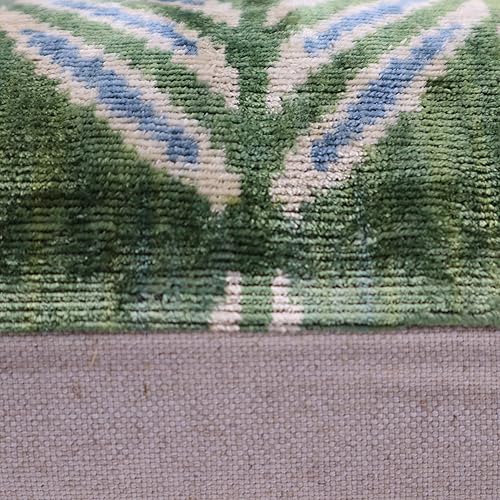 Miniatura 6 de CANVELLO Lujoso cojín decorativo hecho a mano con relleno de plumón cojín cuadrado de seda de terciopelo suave para sala de estar sofá y sofá