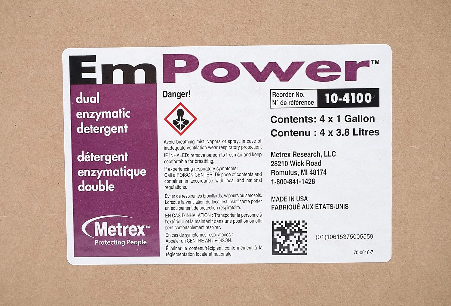 Metrex Research 10-4100 Empower Dual Enzymatic Detergent (Pack of 4)