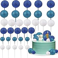 Vista 16 de 30 piezas de bolas de purpurina para tarta, mini globos, decoración de tarta, bolas de espuma, decoración de tarta de bricolaje, bolas de pastel