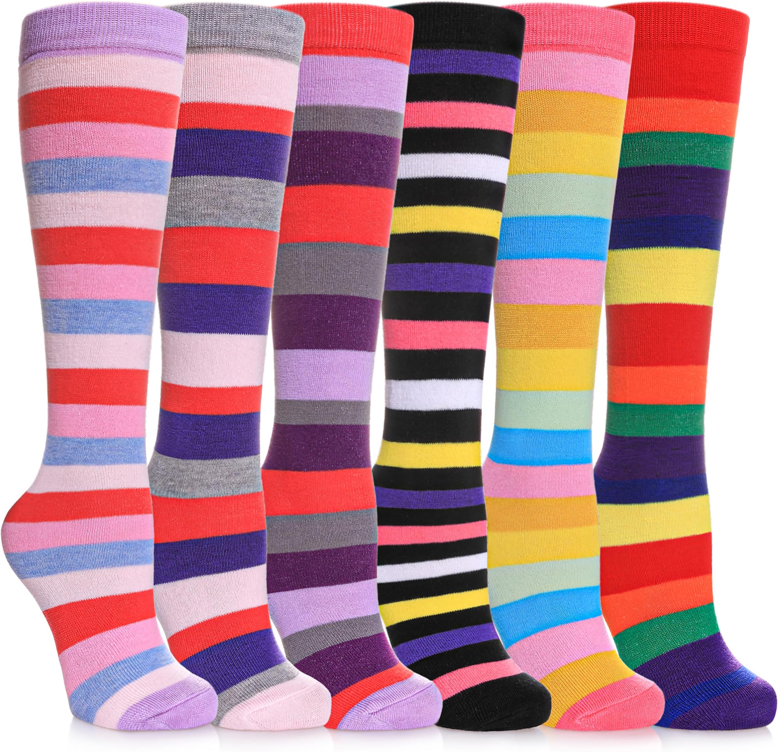 3-12 Years Old Girls Knee High Socks Kids Cute Funny Animal Pattern Long Boot Socks 6 Pairs