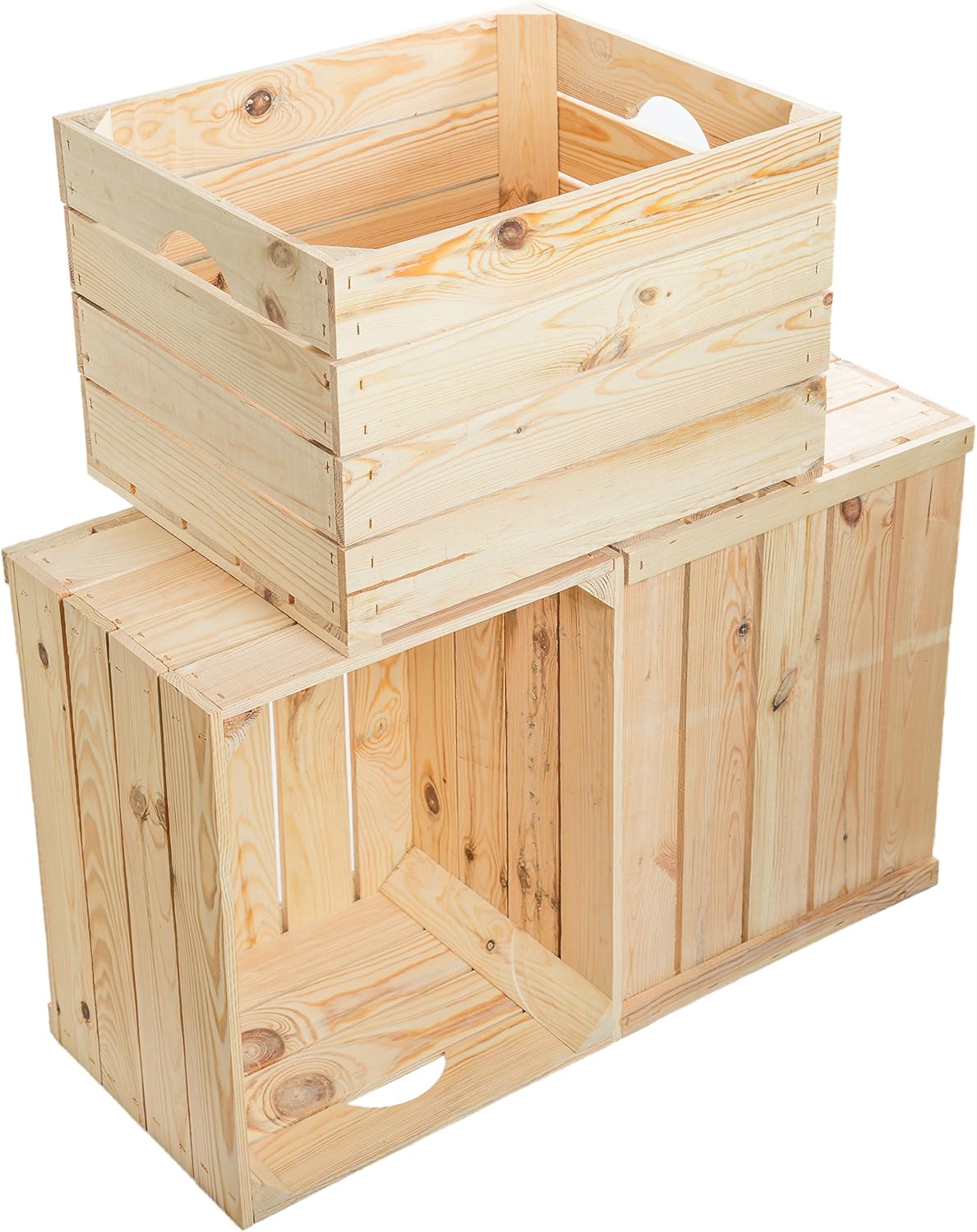 Set of 3 Solid Fruit Crates Apple Crates Wine Crates from the Old Land
