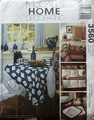 McCall 's 3560 Home – Toalla de decoración de patrón de costura para cortinas agarraderas delantal