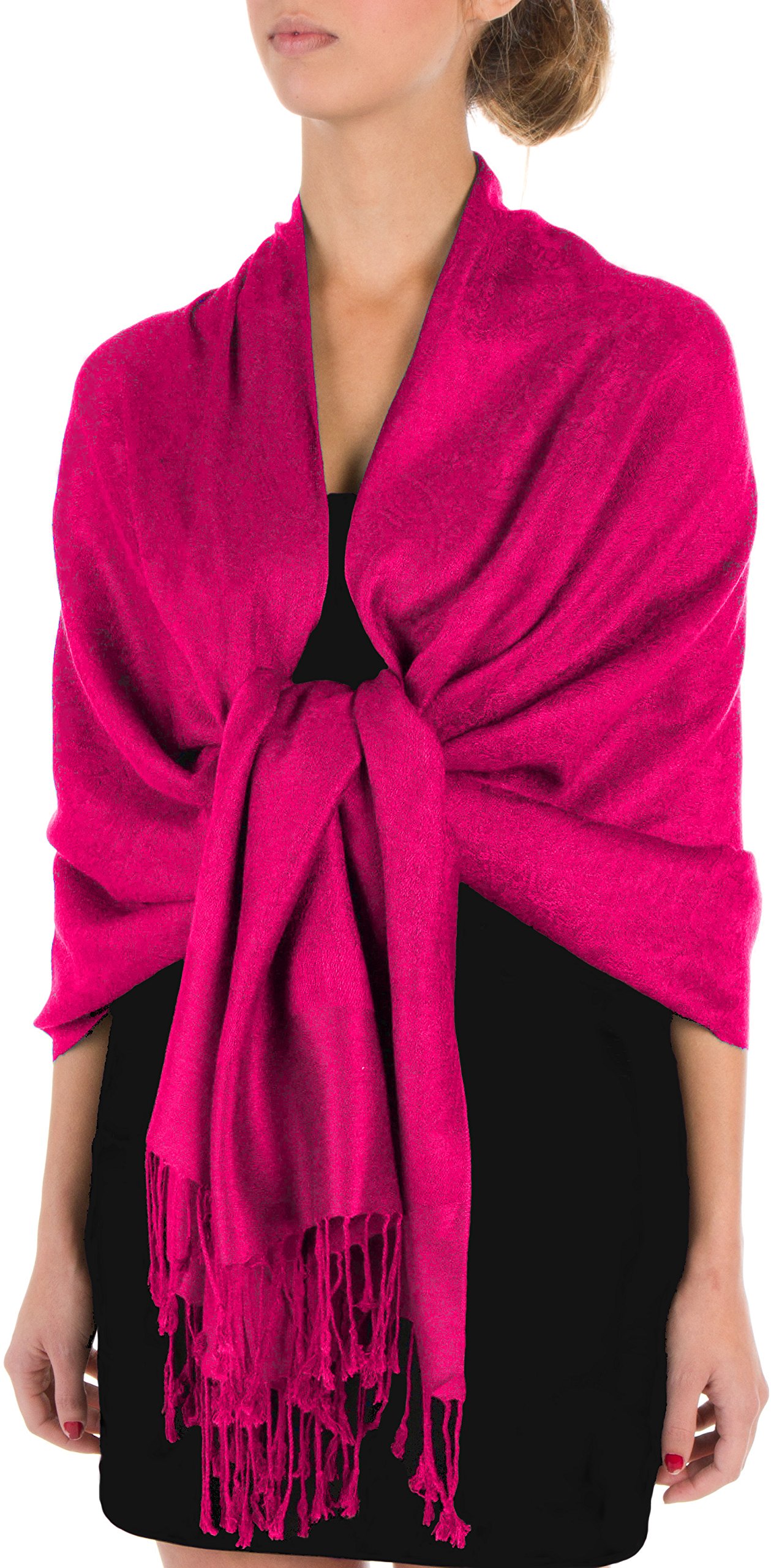 Sakkas Women's Fuchsia 70" X 28" Paisley Self-Design Shawl/Wrap/Stole - Fuscia