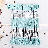 Vista 32 de 12 madejas ThreadArt Premium de hilo de bordar de algodón egipcio de fibra larga Gris antiguo 6 hilos divisibles de 8.75 yardas cada uno