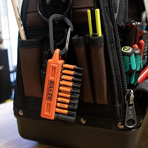 Miniatura 6 de Railer Allen - Juego de brocas hexagonales de 2 pulgadas, destornillador de impacto de 20 piezas, con un soporte y mosquetón. Acero S2 de alta