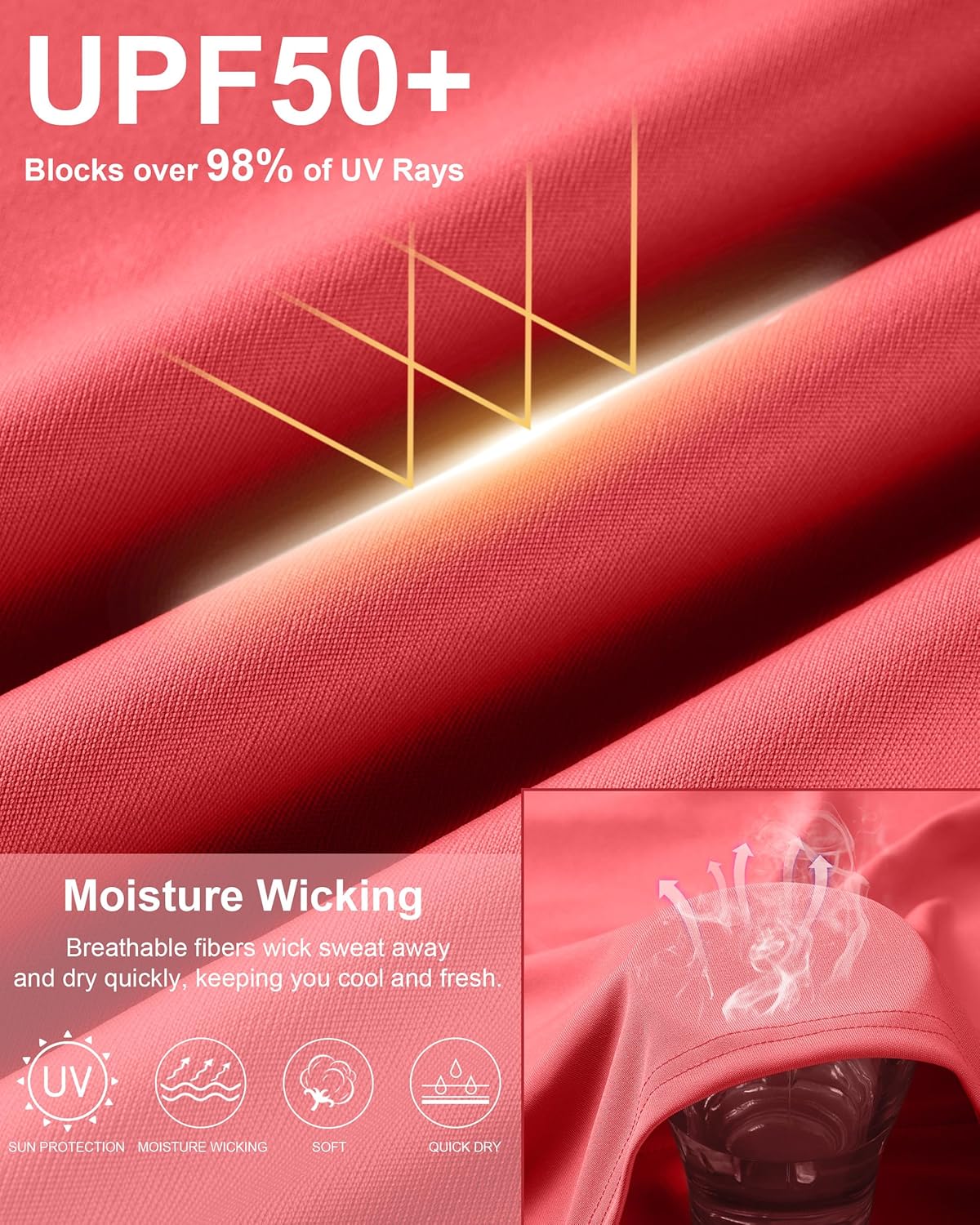 Roadbox Men's Rash Guard Short Sleeve, UPF 50+ UV Sun Protection Swim Shirts, Quick Dry Lightweight Water Surf Beach T-Shirt - Image 4