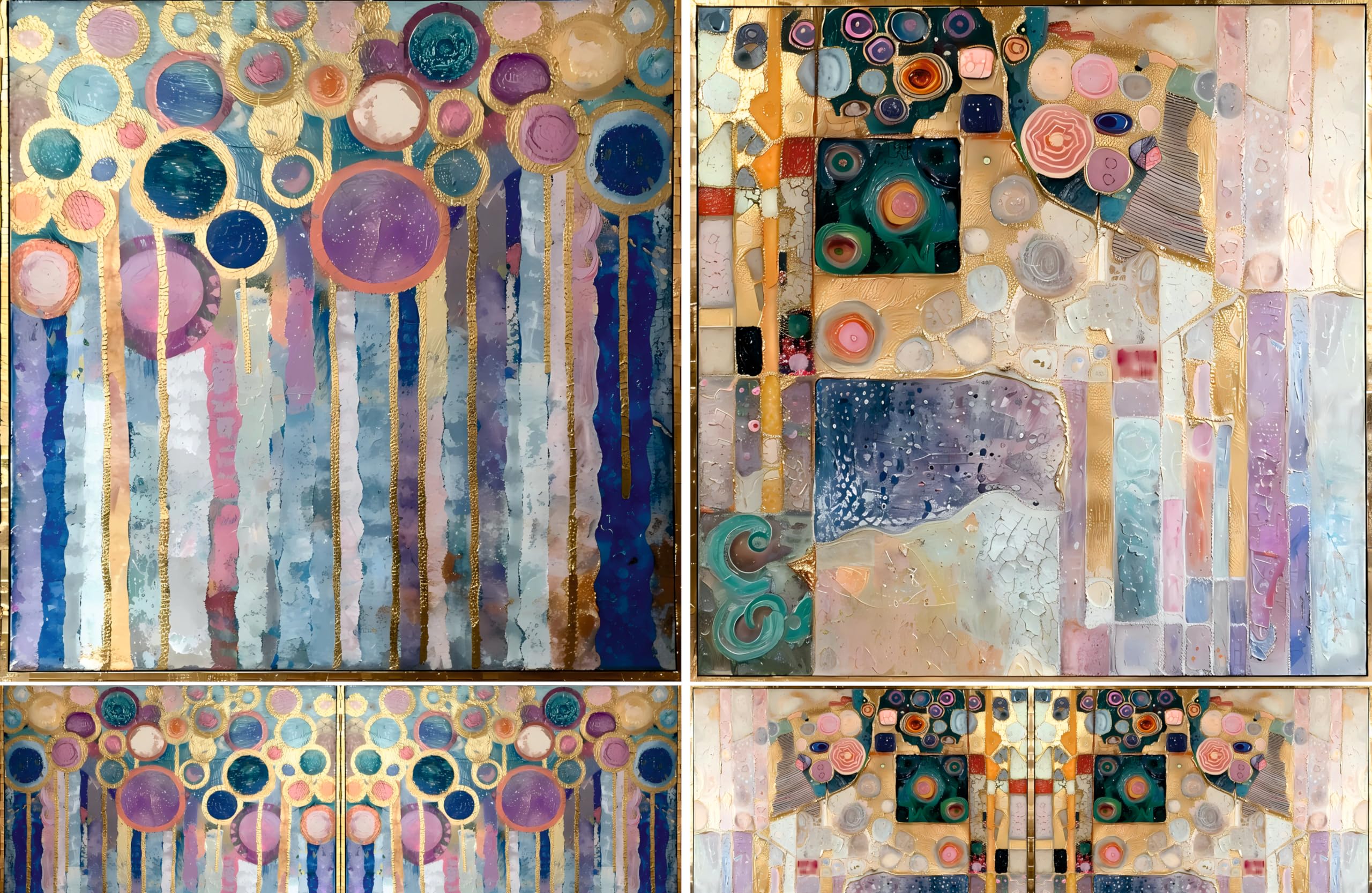 Pastel Klimt Decoupage-Reispapier, 20,3 x 29,2 cm (A4), 4 Blatt, 16 Stück, 8 einzigartige Designs, vielseitige Weihnachtsdesigns für Kunstprojekte und Bastelarbeiten von CRAFT KREATIVELY
