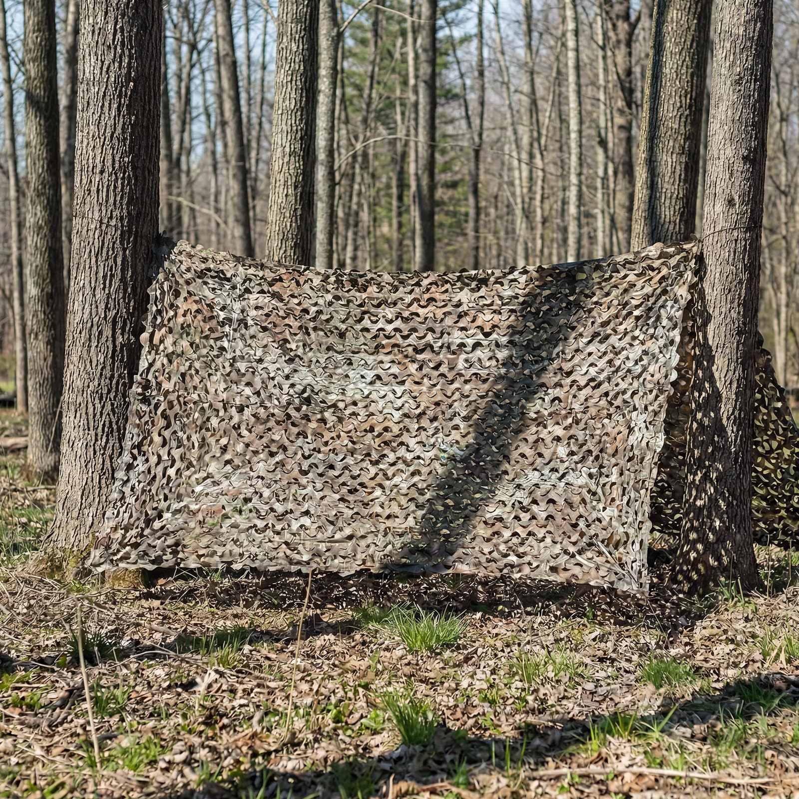 LOOGU Tarnnetz für Sichtschutz Sonnenschutz Abdeckung Dekoration Waldoptik Baum Design Tarnung Camouflage Netz für Haus Garten Camping Jagd