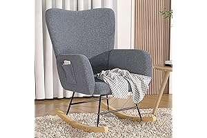 VECELO Small Rocker - Teddy Upholstered Glider