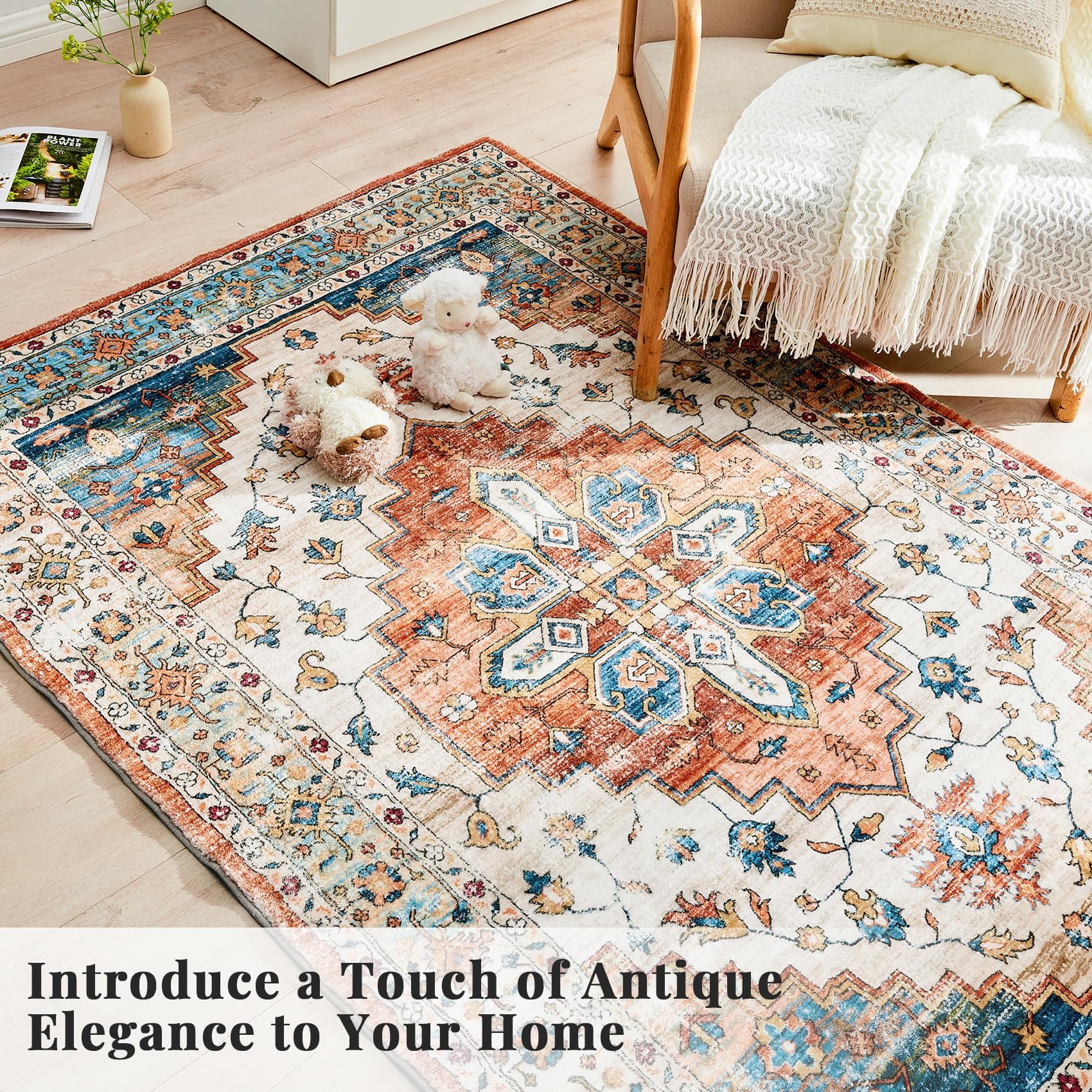 ROCYJULIN 5x7 Area Rugs for Living Room, Washable Rugs 5x7 for Bedroom