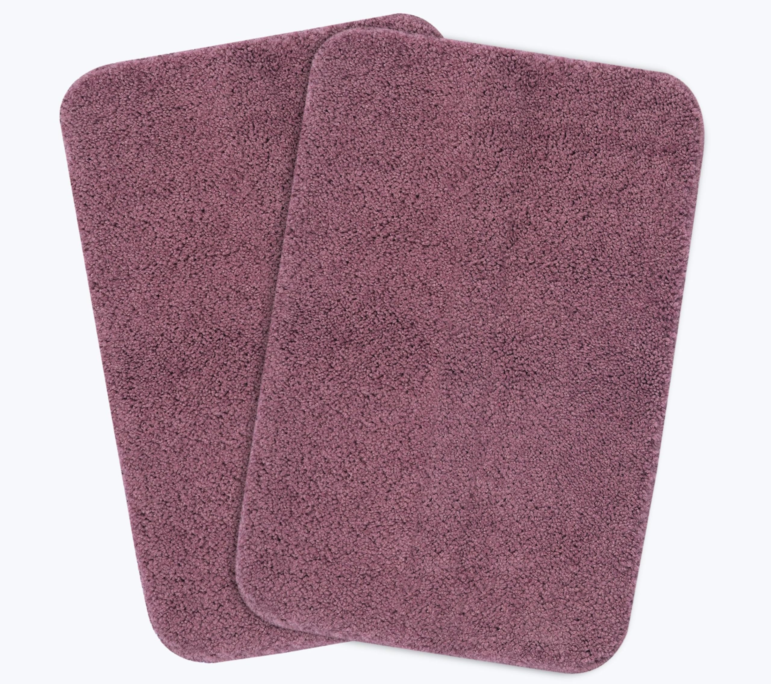 Saral Home Solid Soft Microfibe Antiskid Bathmat 2Pc, (Mauve, 40X60 CM)