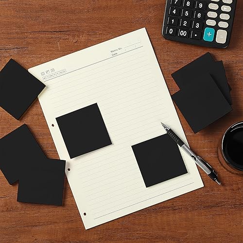 Miniatura 5 de Mr. Pen - Notas adhesivas, 12 blocs, notas adhesivas de 3 x 3 pulgadas, notas adhesivas negras, notas adhesivas, blocs de notas adhesivas, notas