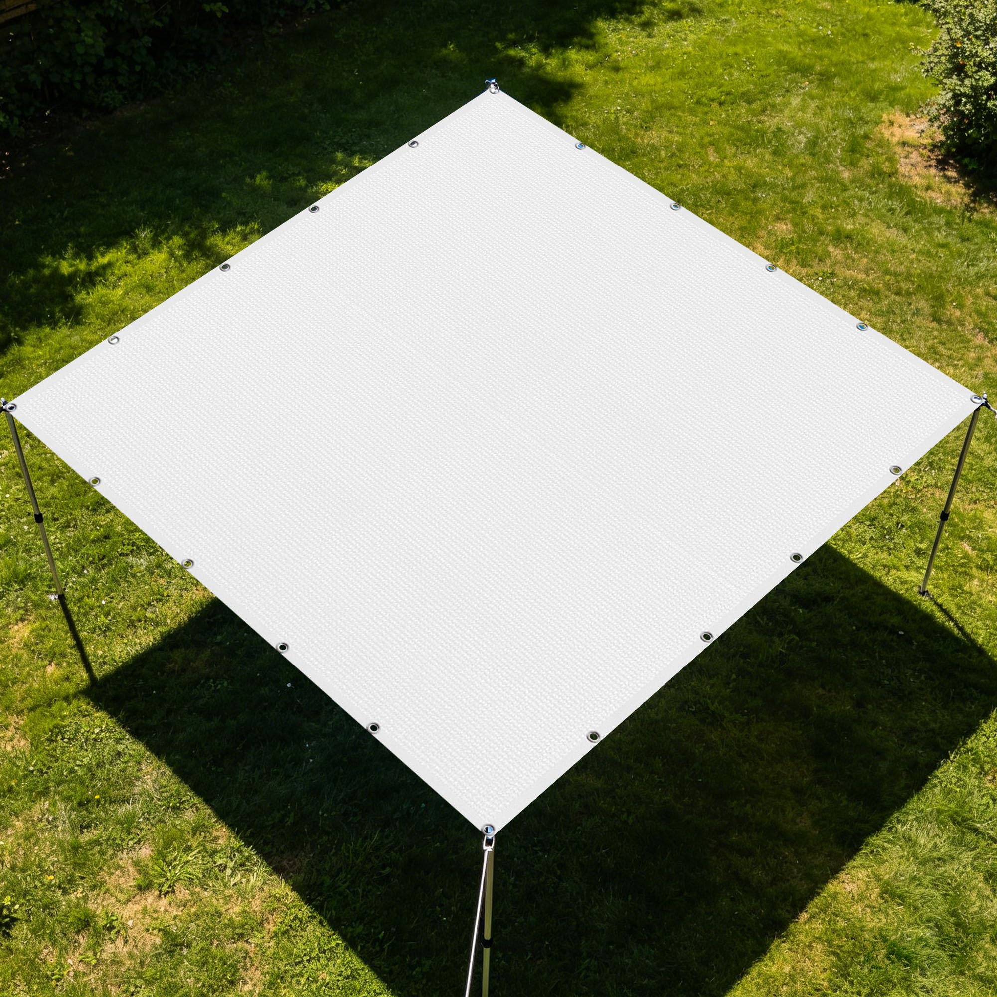 Voile d'ombrage pour pergola et terrasse blanche 2.4x5m ambiance patio chic