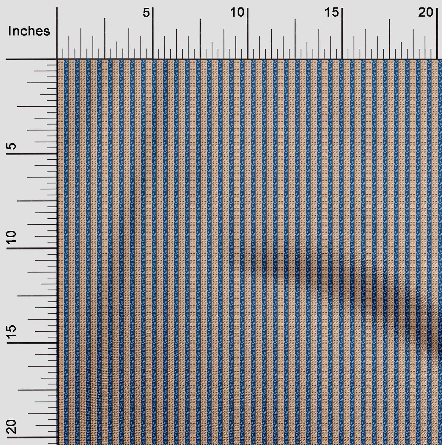 oneOone Cotton Flex Dark Blue Fabric Nautical Sewing Material Print Fabric By The Yard 40 Inch Wide-2532