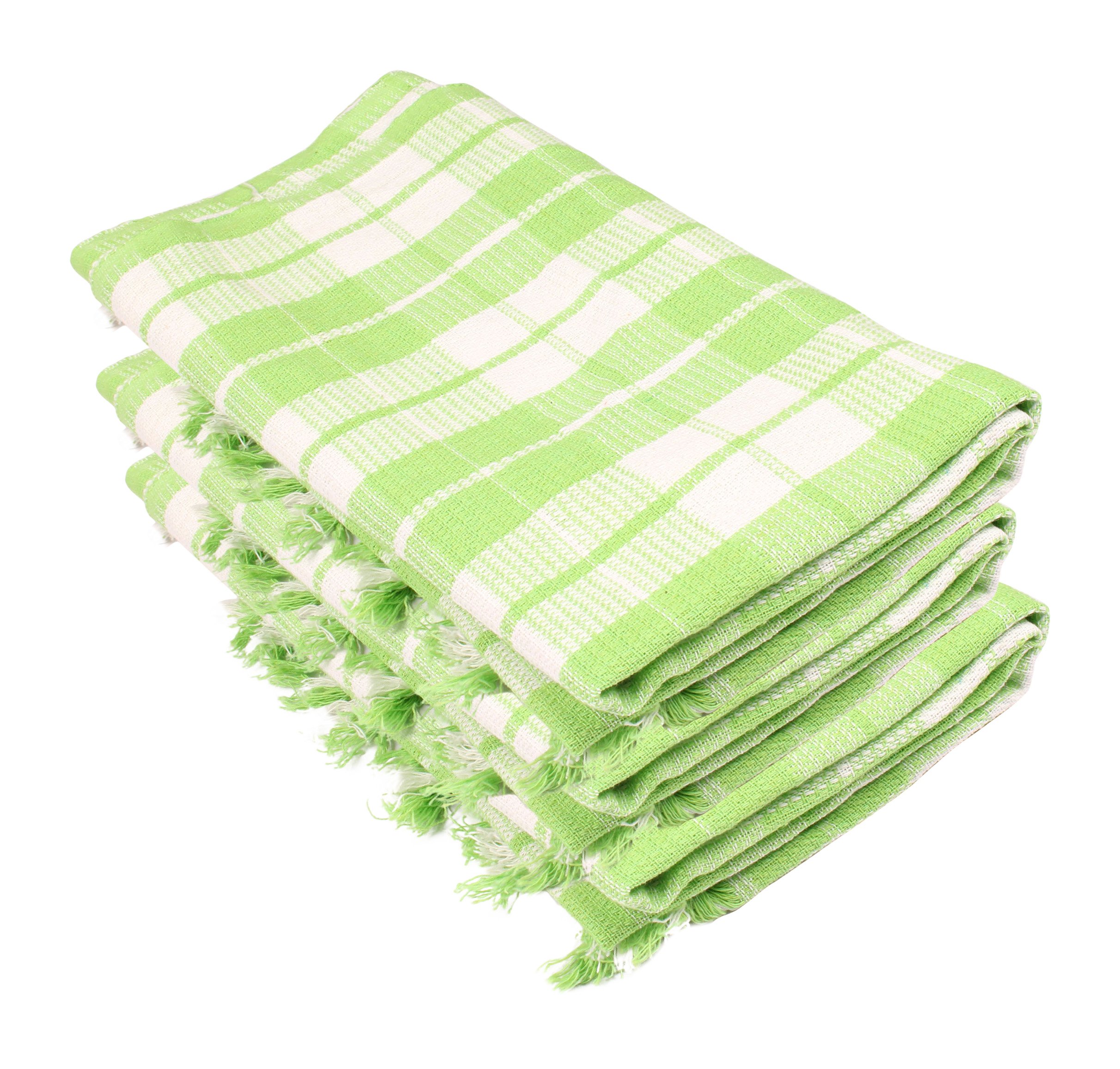 PARVEEN 220 GSM 3 Piece Cotton Face Towel Set - Green