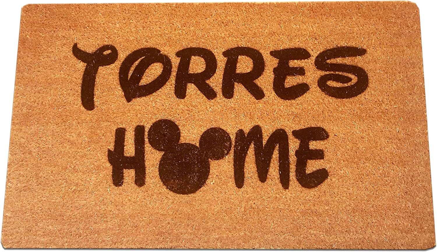 Mouse Ears Home Personalized Laser Engraved Coir Fiber Welcome Doormat 30” x 18”