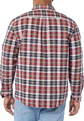 Amazon Essentials Men's Long-Sleeve Regular-Fit Stretch Poplin Shirt