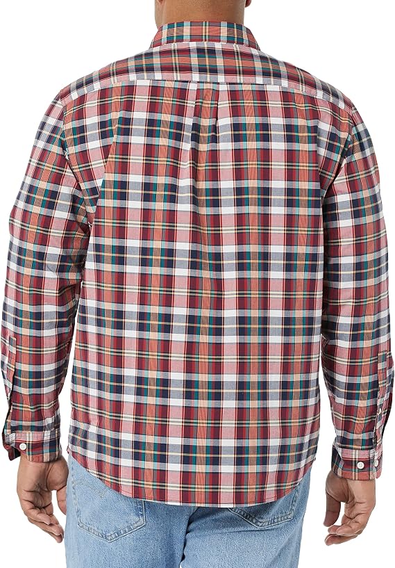 Amazon Essentials Men's Long-Sleeve Regular-Fit Stretch Poplin Shirt