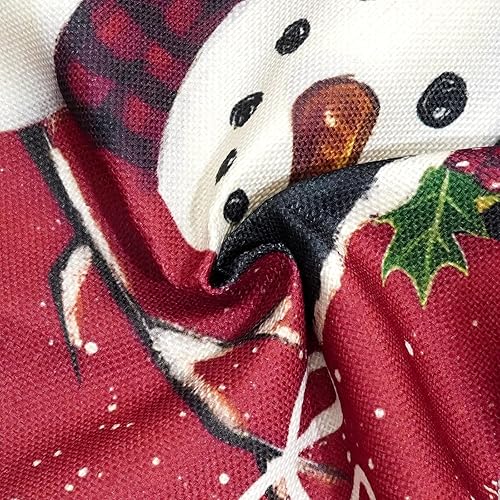 Miniatura 6 de Juego de 2 fundas de almohada navideñas de 12 x 20 pulgadas, diseño de muñeco de nieve, árboles de Navidad, fundas de cojín lumbar para sofá,