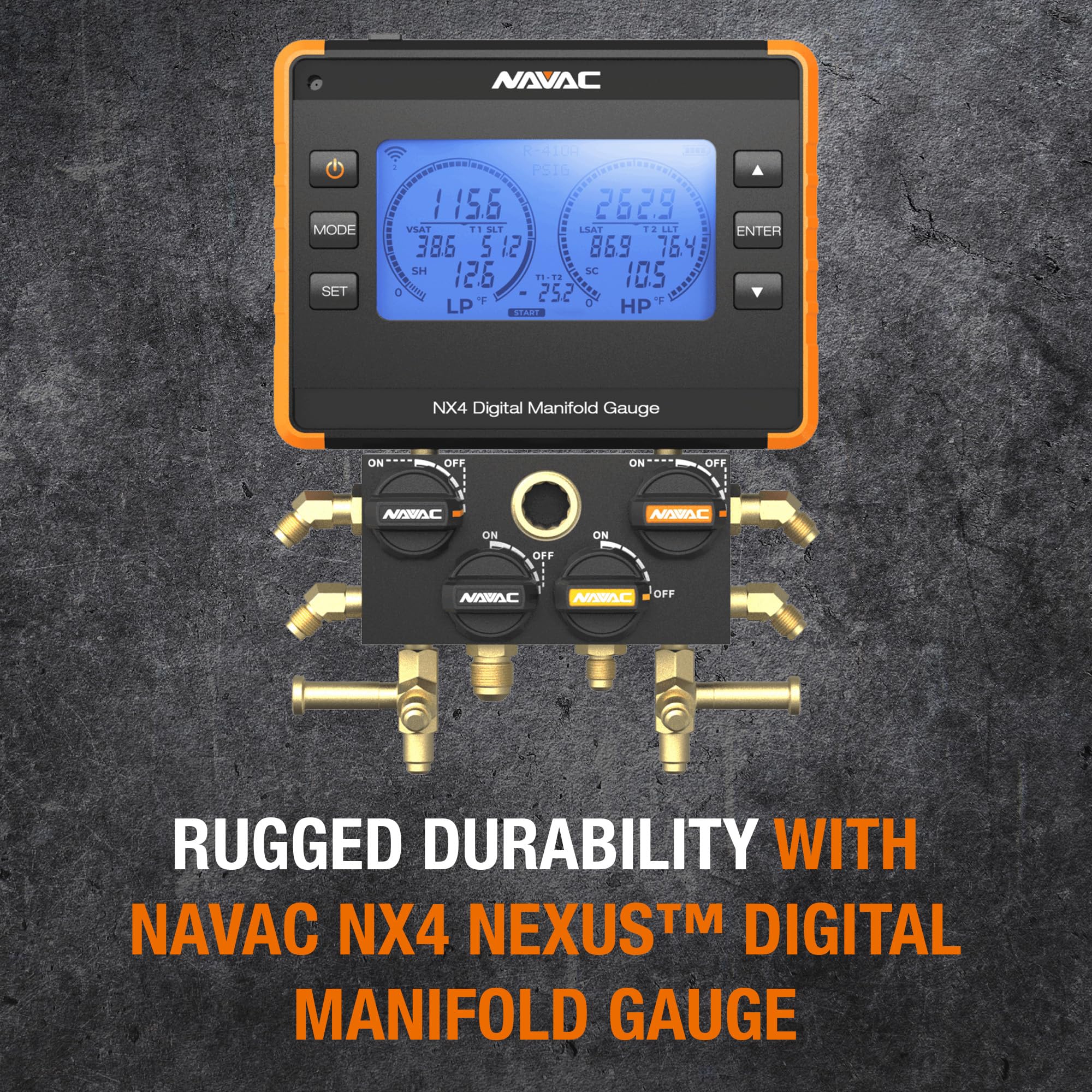 Amazon.com: NAVAC NX4 Nexus™ Digital 4-Valve Manifold Gauge | 4