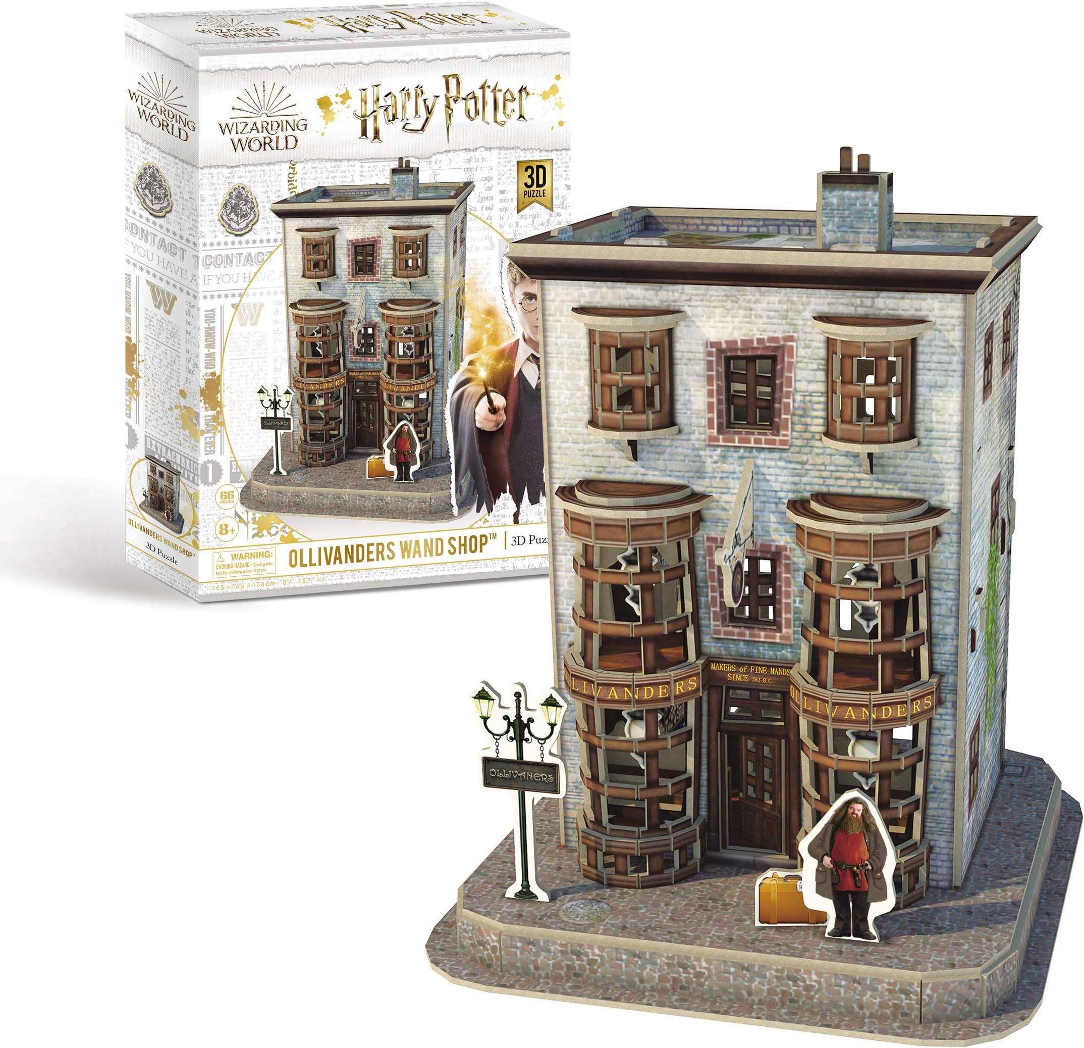 University Games 7595 Harry Potter Diagon Alley Olivanders Wand Shop 3D Puzzle, Brown