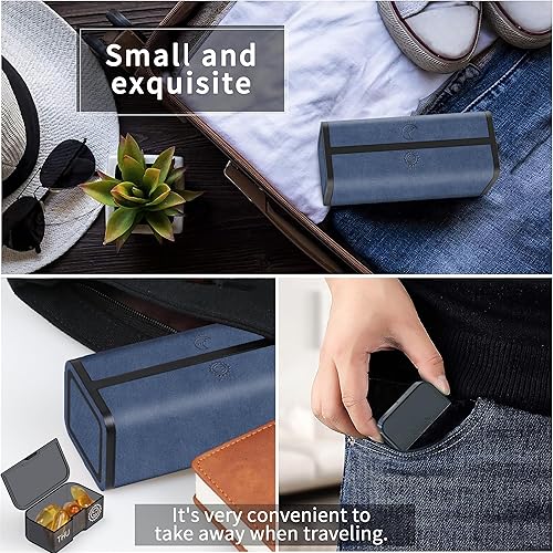 Miniatura 4 de Pastillero organizador semanal, 7 días, 2 veces al día, de cuero, para viajes, privacidad, contenedor grande para medicamentos, portátil, diario,