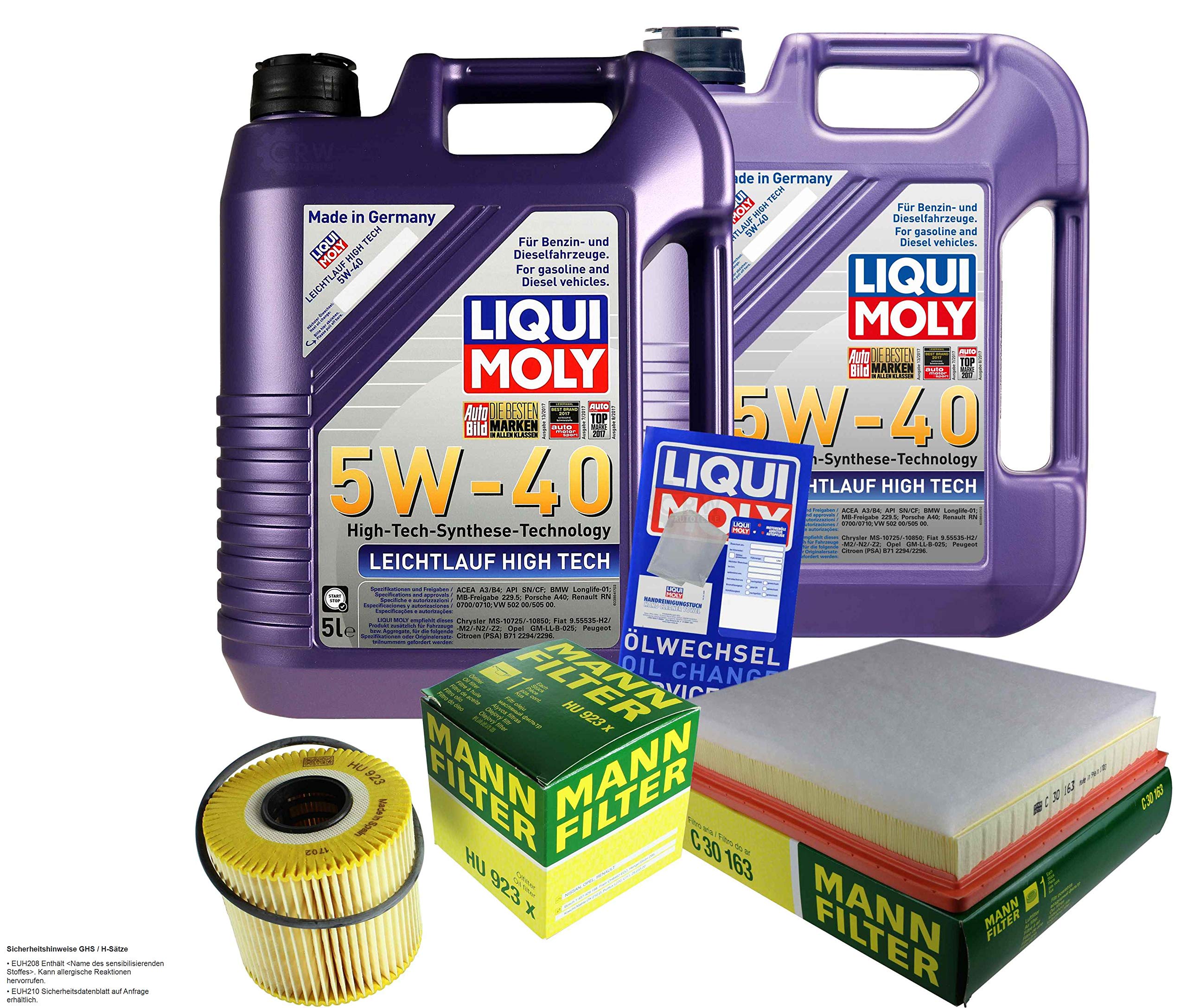 Kit d'inspection 10 l LM LL High Tech 5W-40 + filtre à air MANN