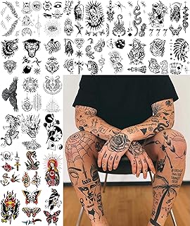 25 Sword and Shield Tattoo Designs for Brave Hearts 42 Impressed 48 Sheets Unisex Vintage American Traditional Temporary Tattoo...
