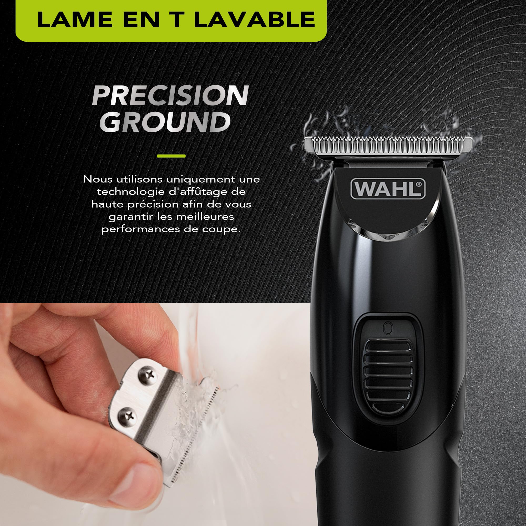 WAHL All in One Trimmer, cheveux, barbe, oreilles, nez et corps, batterie lithium puissante, têtes lavables et large tête en T, longueur de coupe de 0,5 mm à 25 mm, 210 minutes d'autonomie