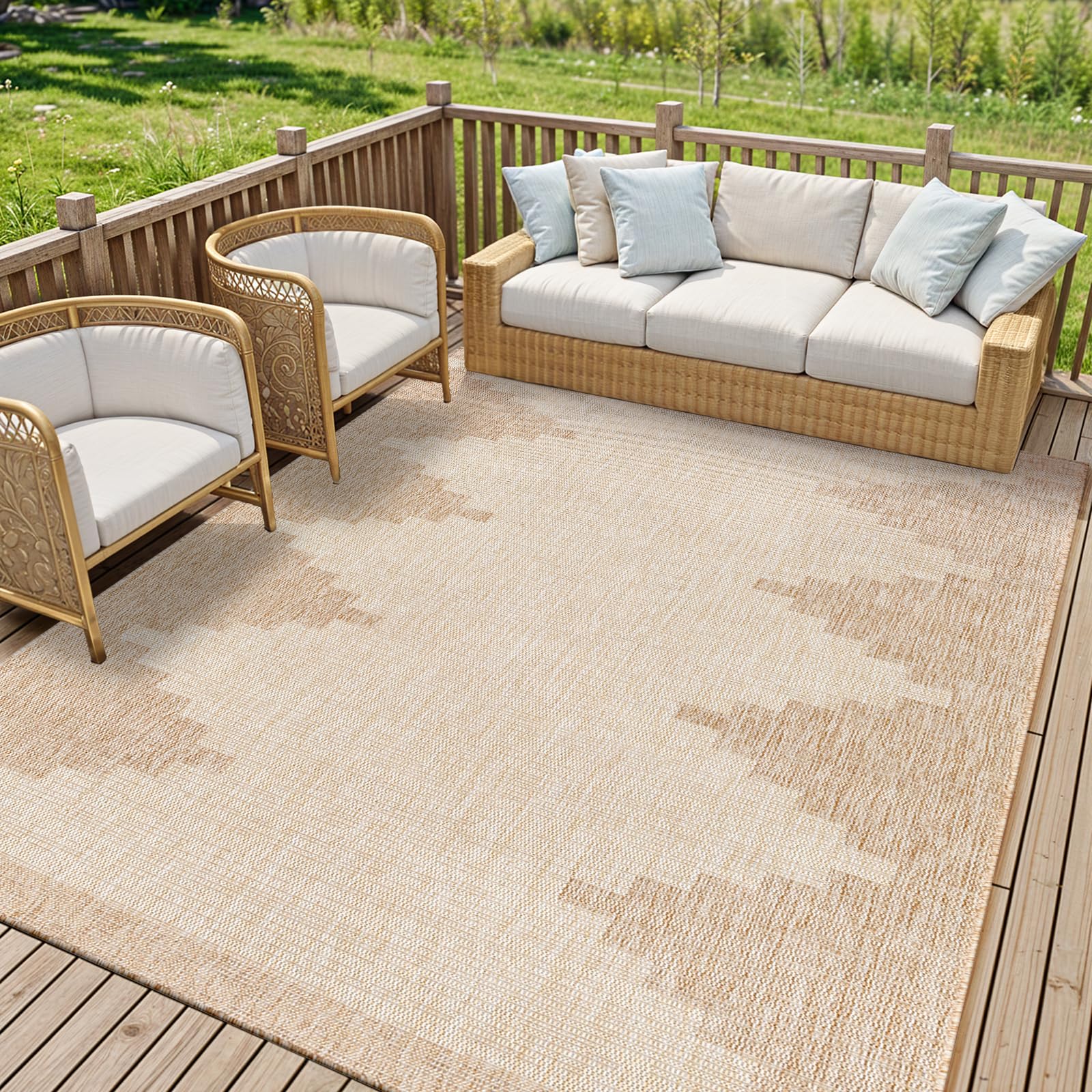 Livabliss RUBAL Global Beige Area Rug - Indoor Outdoor - 200 x 275 cm - Brown - Polypropylene