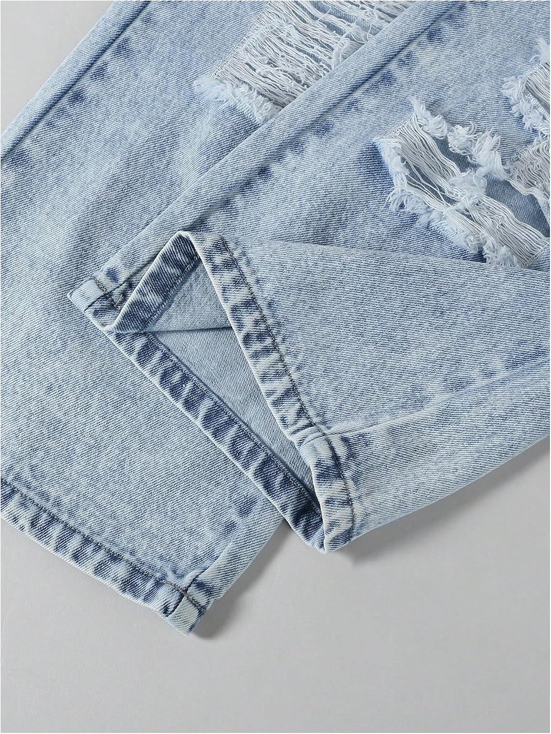 SHENHE Girl's Ripped Jeans Elastic High Waisted Baggy Jeans Distressed Denim Pants