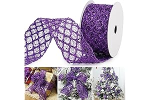 MAYREEL Purple Wired Ribbon: Adorn Your Festive Creations with Radiant Purple Shimmer