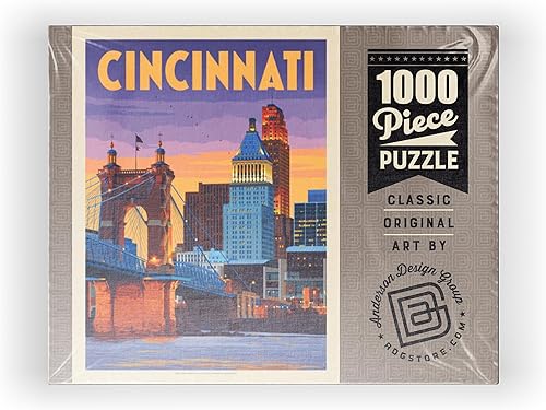 Miniatura 8 de Cincinnati, OH Riverfront, póster vintage, rompecabezas de 1000 piezas prémium para adultos