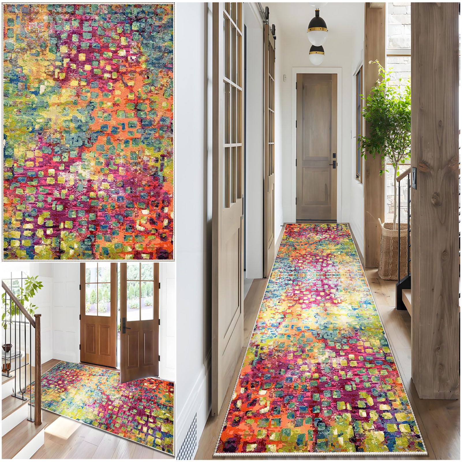 Bnehwogu A-0218 Runner Rugs For Hallway Long Kitchen Runner Mat 40 X 60 Cm Carpet Runners For Hallways Non Slip Absorbent Carpet Floor Mat Heavy-Duty Hall Runner Rug Narrow Rugs For Kitchen Laundry Room Entryway