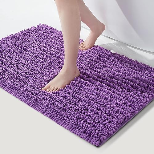 FLOLEOPA Alfombras de baño de microfibra de felpa suave, alfombras de baño absorbentes, antideslizantes, lavables a máquina, alfombras de baño para