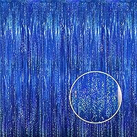 Vista 34 de GOER - Cortinas de tiras metálicas/oropel para fiestas, telón de fondo para fotos, cumpleaños, graduaciones, Año Nuevo, bodas, de 3.2 x 9.8 pies