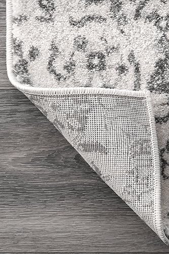 Miniatura 5 de Tapetes tradicionales vintage de flor de lis, Sintético, gris