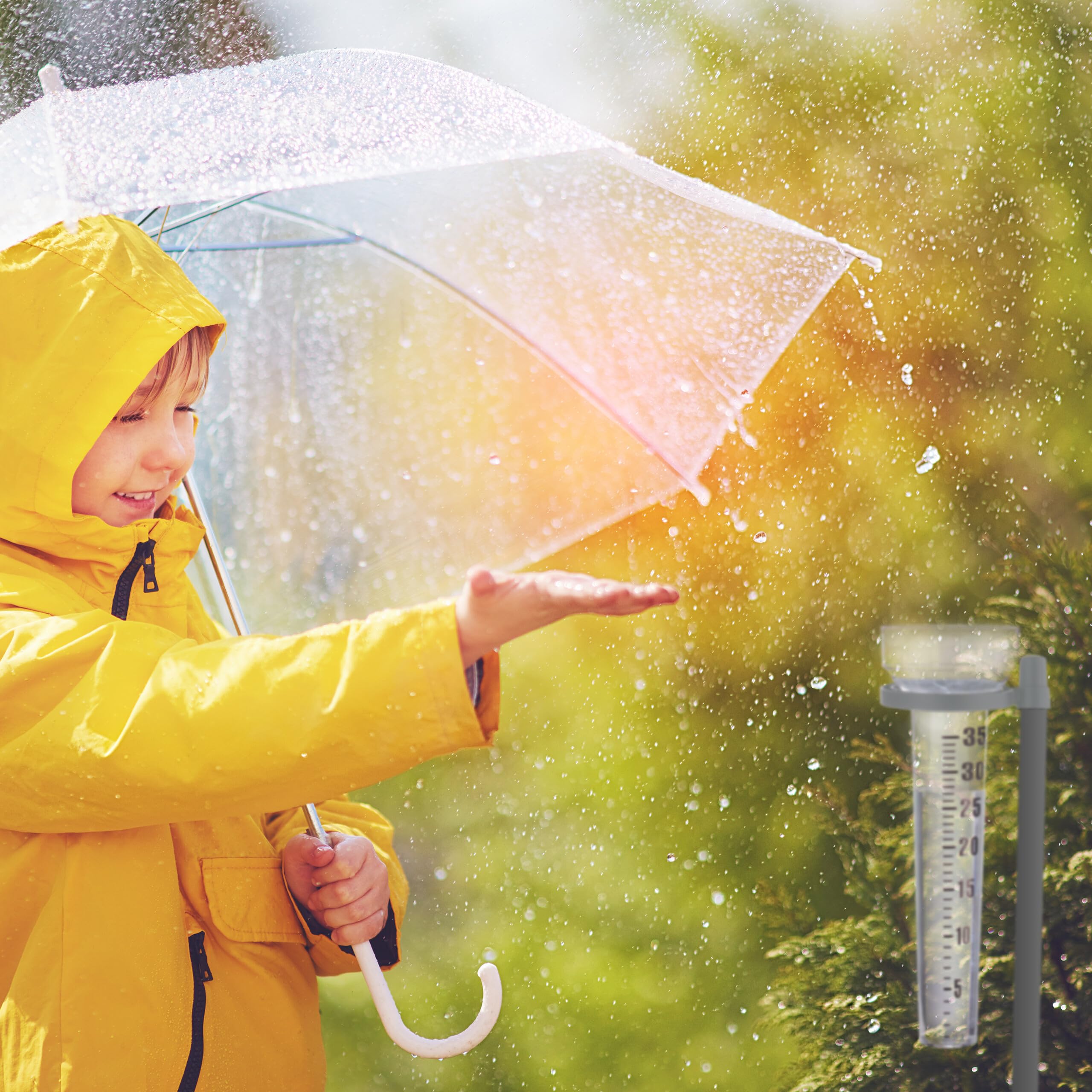 thumbnail: Relaxdays Regenmeter Set - 2 Stuks, Tot 35 Mm/m², Voor Tuin