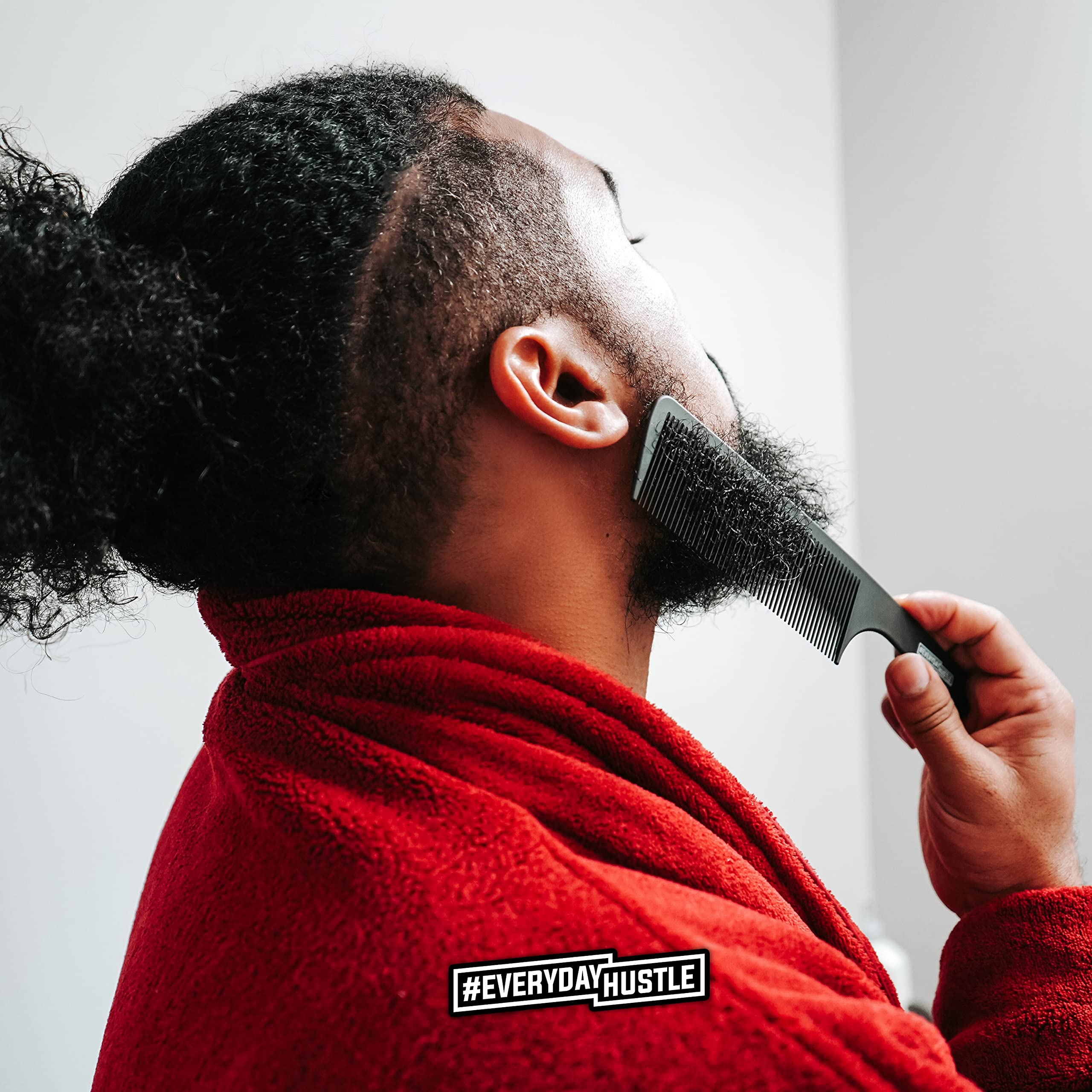 #EverydayHustle Beard Comb for men | Durable comb designed for beard styling and detangling | 9inch sturdy comb for beard care | For personal and professional barber use 3