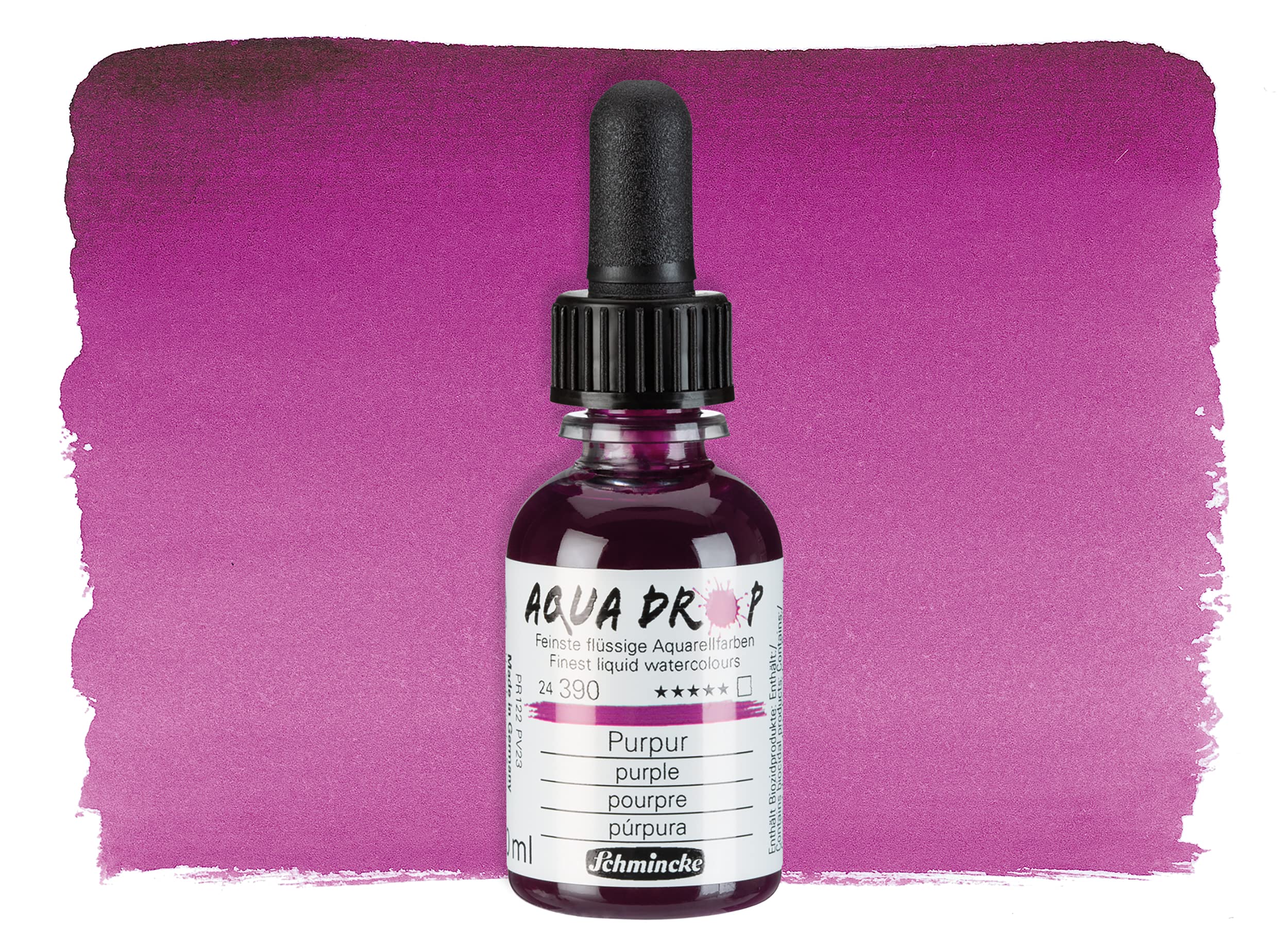 Schmincke, AQUA DROP, liquid, pigment-based watercolour purple in 30 ml pipette bottle, 24390034 - Image 2