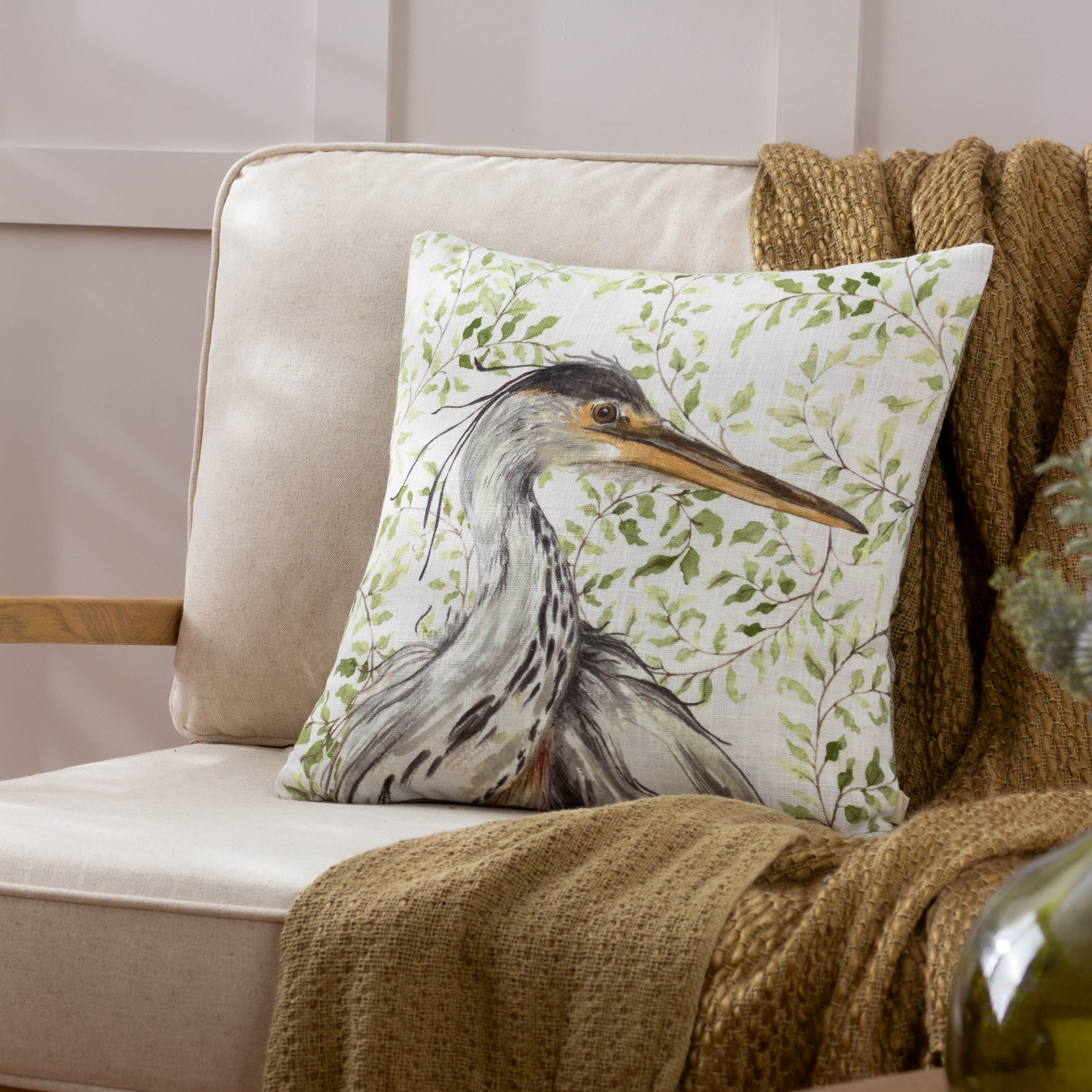 B&Q -  Shugborough Heron Traditional Feather Filled Cushion