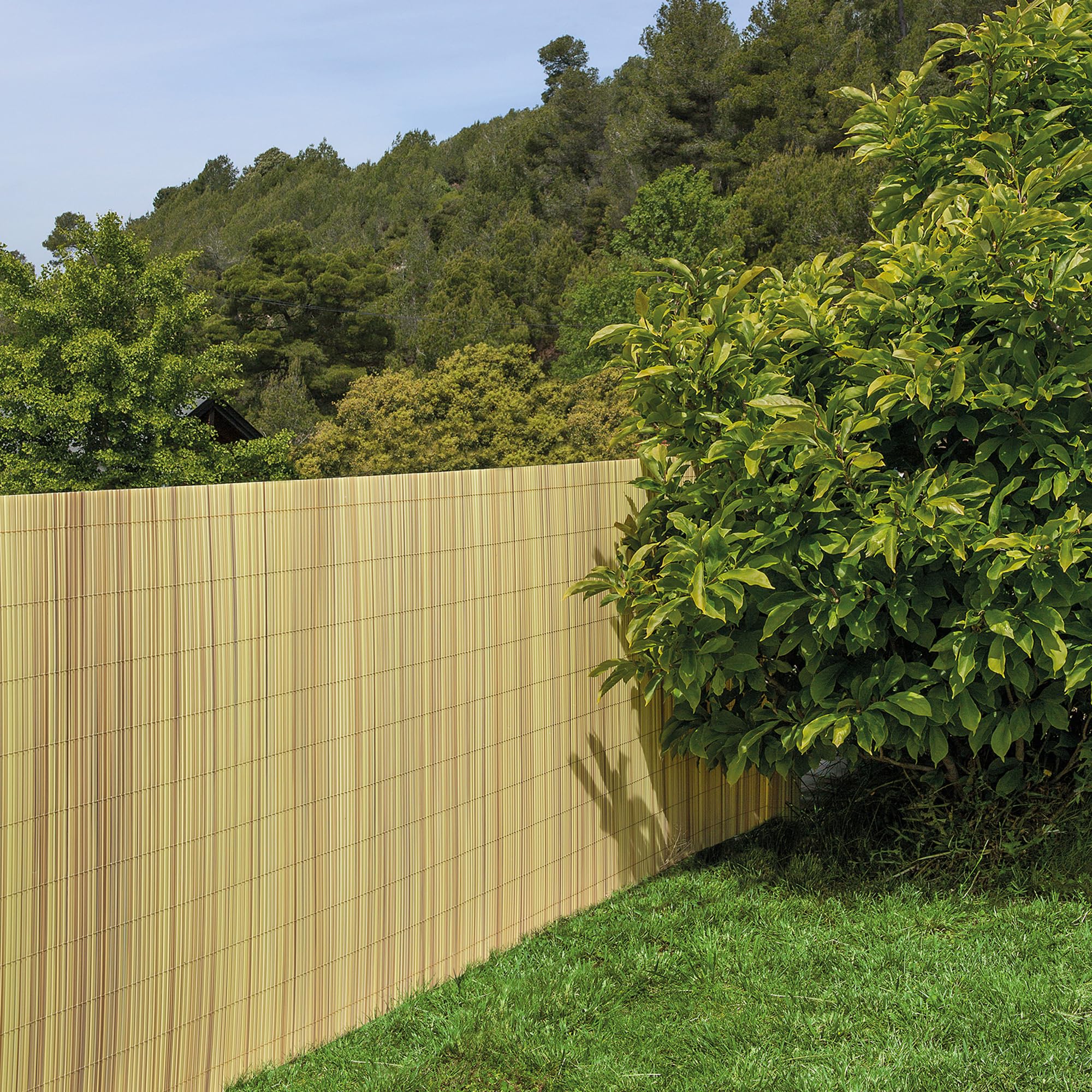 TENAX Colorado 1,00x5 m Natural, Cañizo Artificial en PVC con Cañas Enteras de 7 mm, Ocultación para Jardines, Piscinas y Zonas Privadas