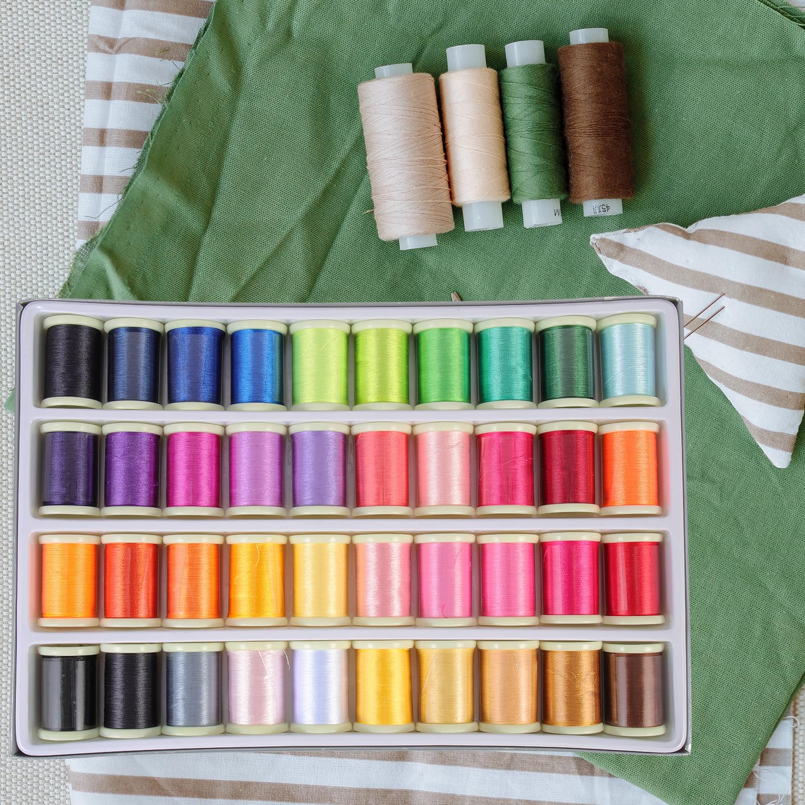 OSOLADY Kit de Hilo de Bordar 40 Rollos de Seda Artificial para Costura y Bordado Diy, Resistente Fina Elaboración, Adecuado para Patchwork y Punto de Cruz