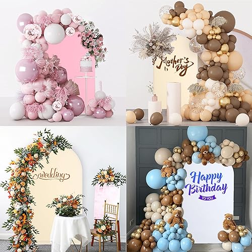 Miniatura 4 de Funda de arco de boda de 6.6 pies, fundas de elastano ajustadas para arco de Chiara, cubierta de arco redondo de 2 caras, tela de telón de fondo