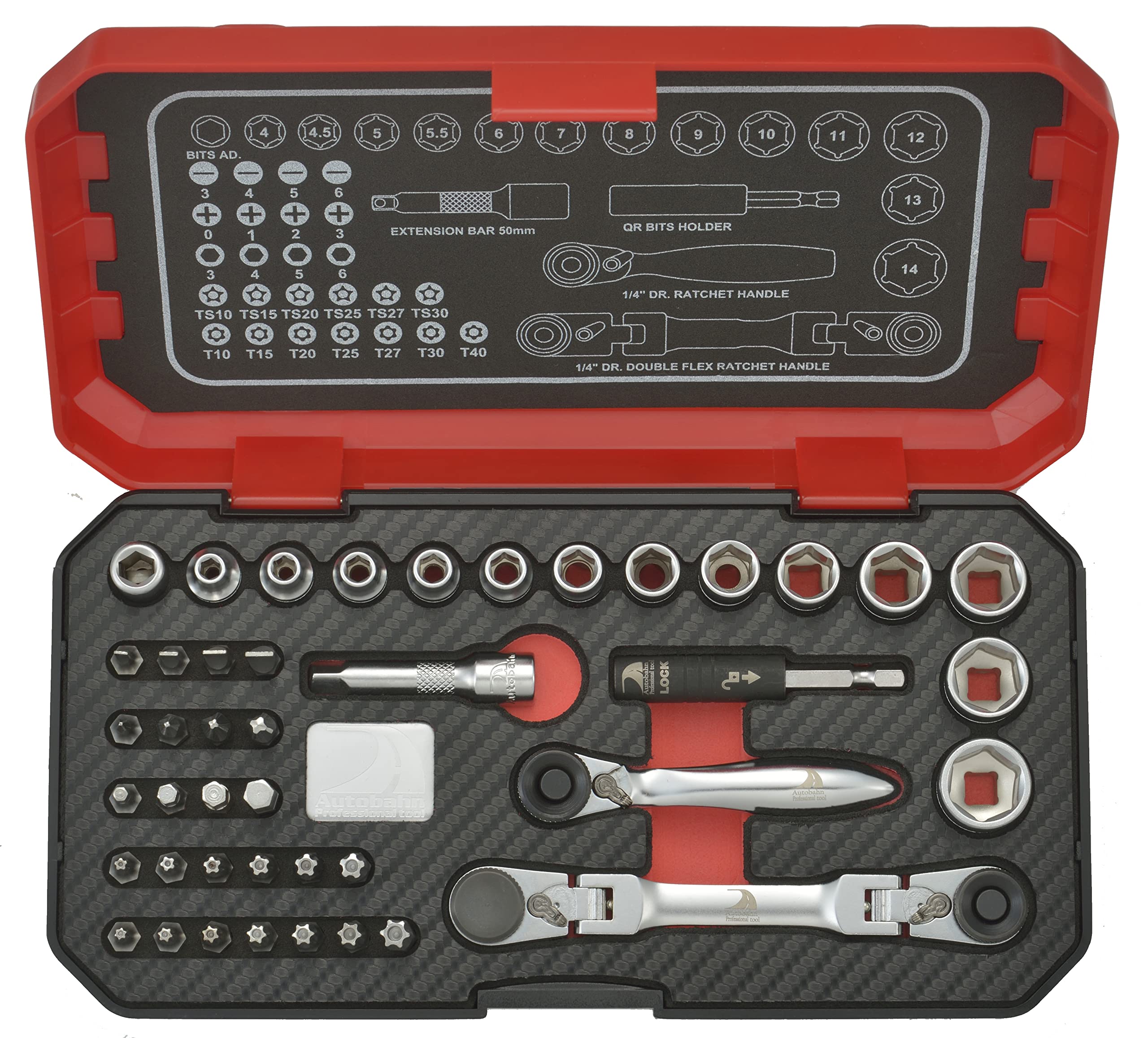 Amazon.co.jp: AUTOBAHN 43PCS.1/4