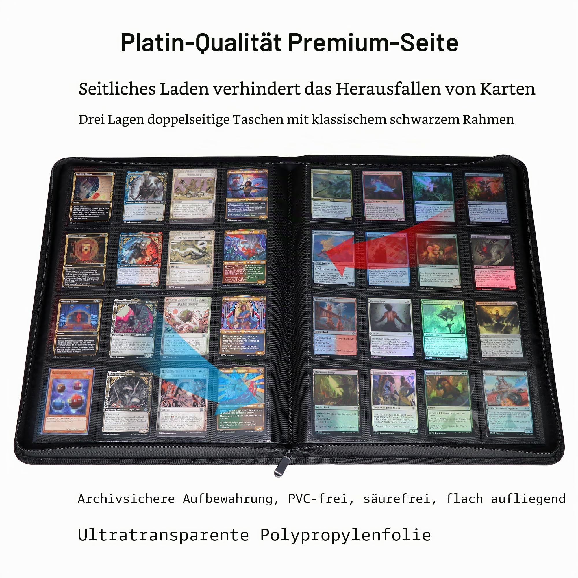 16 Pocket 1408 Pockets Card Binder, Large Ringless Side Loading Pockets Trading Card Album Folder for TCG