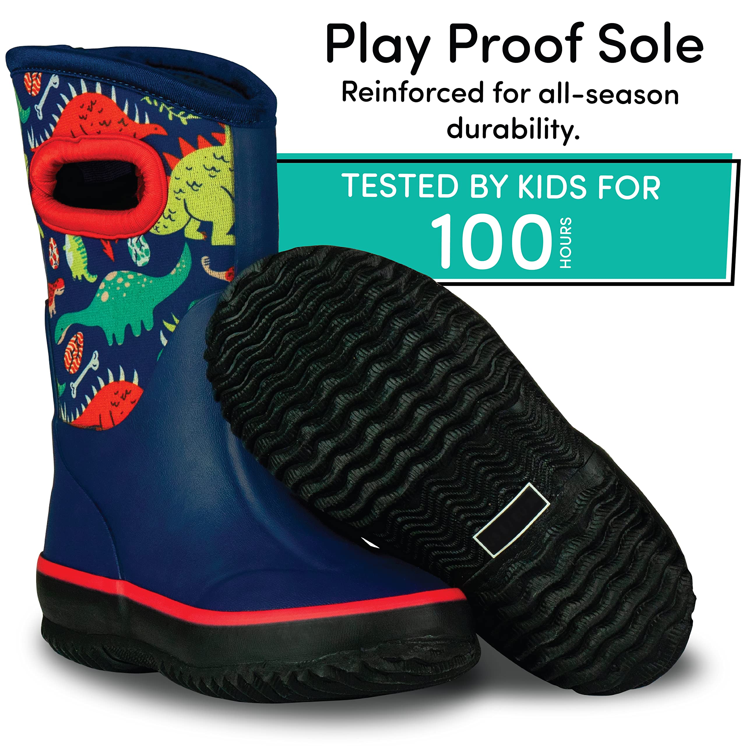 Lone Cone Insulating All Weather Kids Mud Boots for Boys & Girls - Waterproof Toddler Snow Boots - Warm Neoprene Boots for Kids - Warm Kids Muck Boots