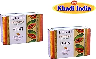 Khadi Mauri Herbal Papaya Soap, 125g (Pack of 2)