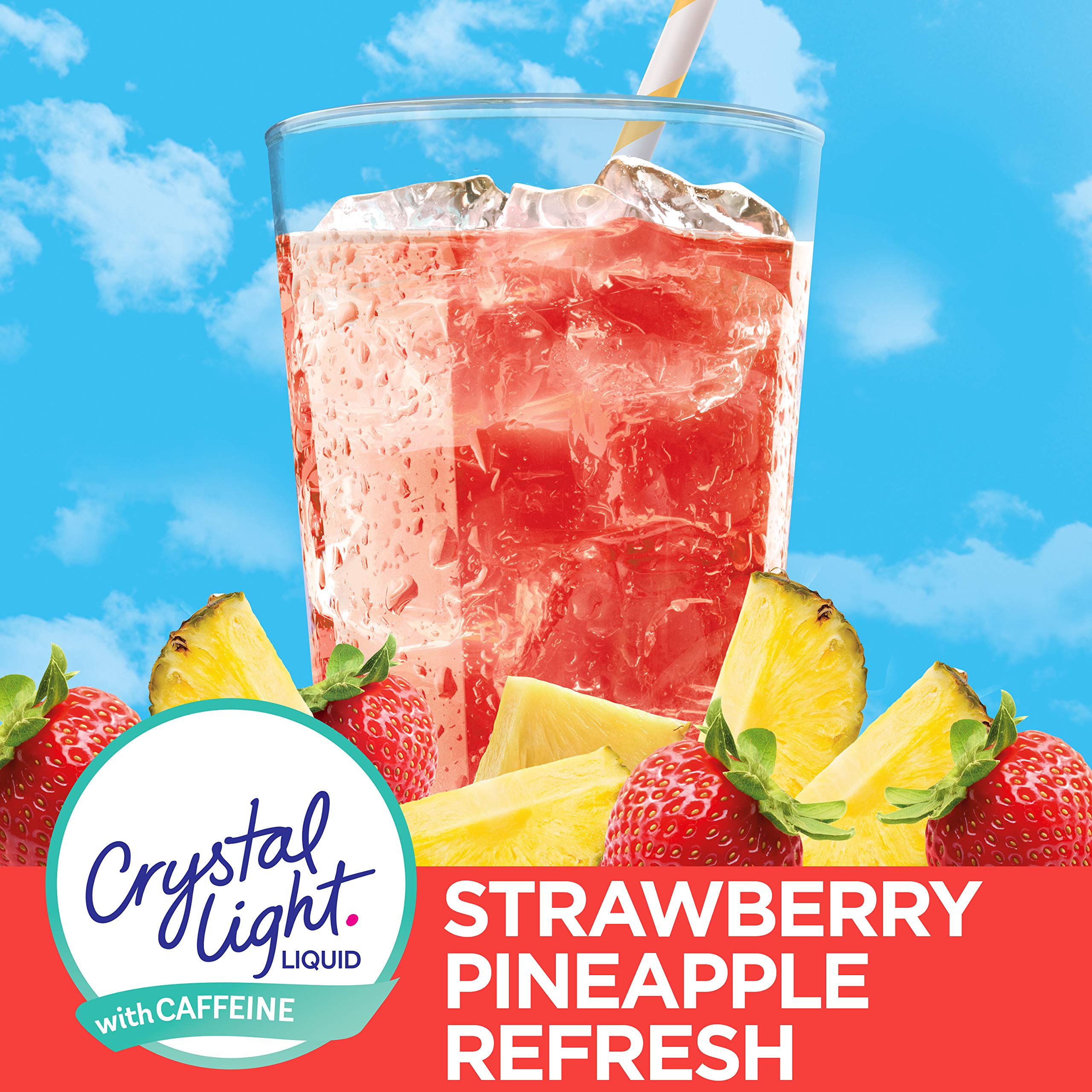 Crystal Light Liquid Strawberry Pineapple Refresh Energy Drink Mix with