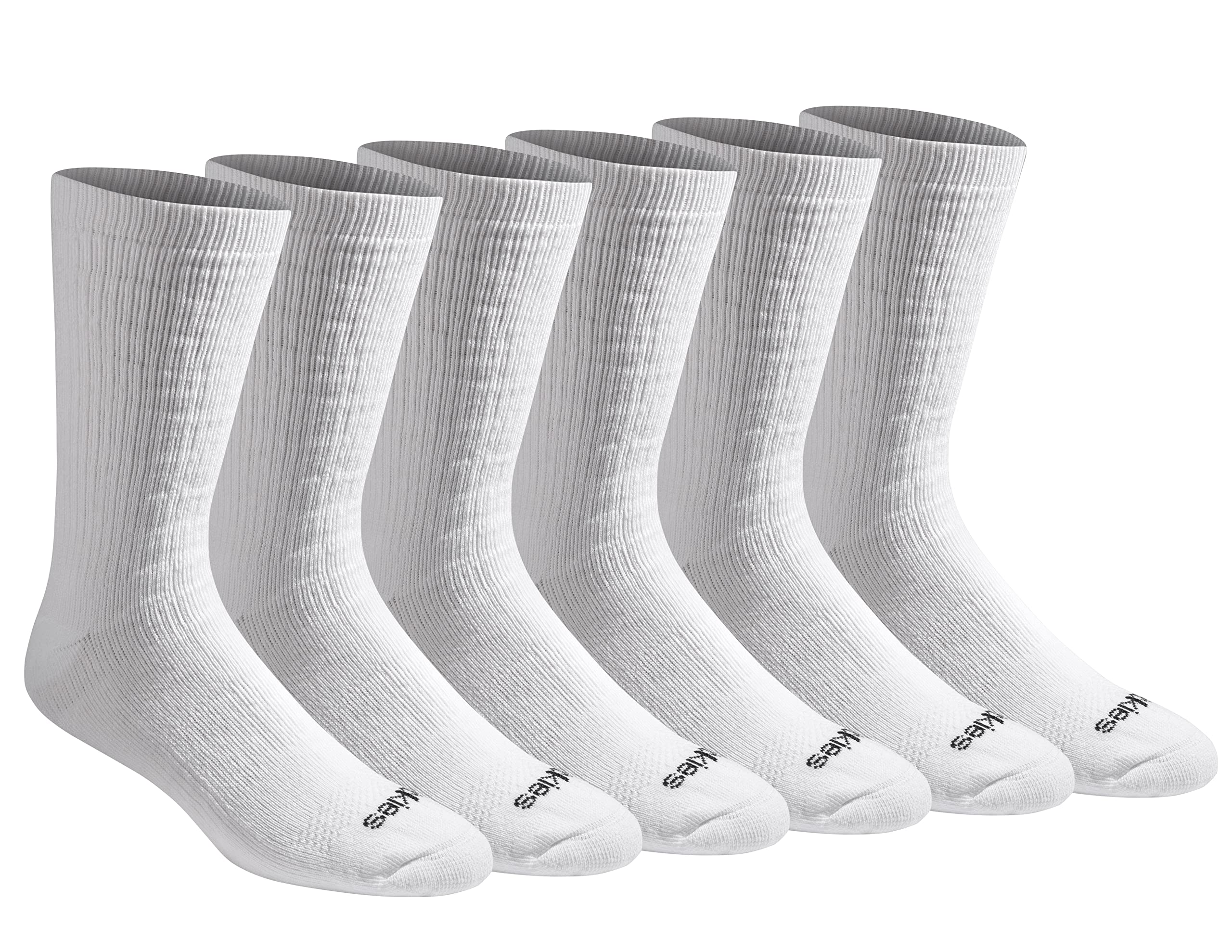 Dickies Dri-Tech Moisture Control Max Full Cushion Crew Socks, Available in M-XL (6, 12 Chaussettes décontractées, Blanc uni (6 Paires), Large (Lot de 6) Homme